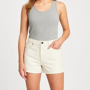 NWT Banana Republic Mid-Rise Cream Denim Raw-Edge Short